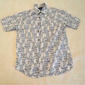 Men's Blue Patterned Hawaiian Shirt old navy Small